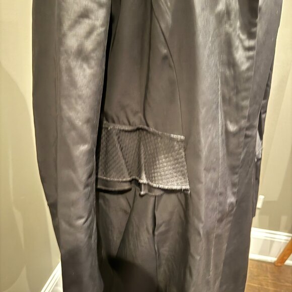 Tahari Black Ruffle Midsection Coat - Picture 7 of 12